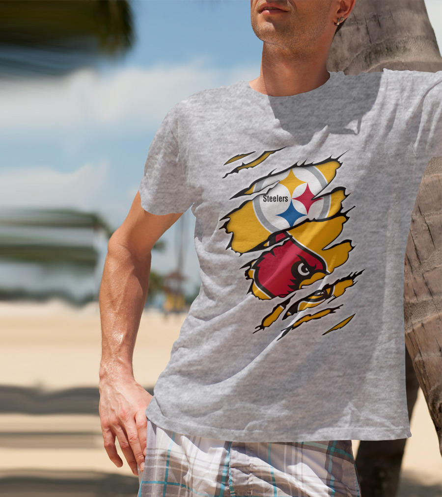 Steelers Louisville Cardinals Fan Crossover T-Shirt