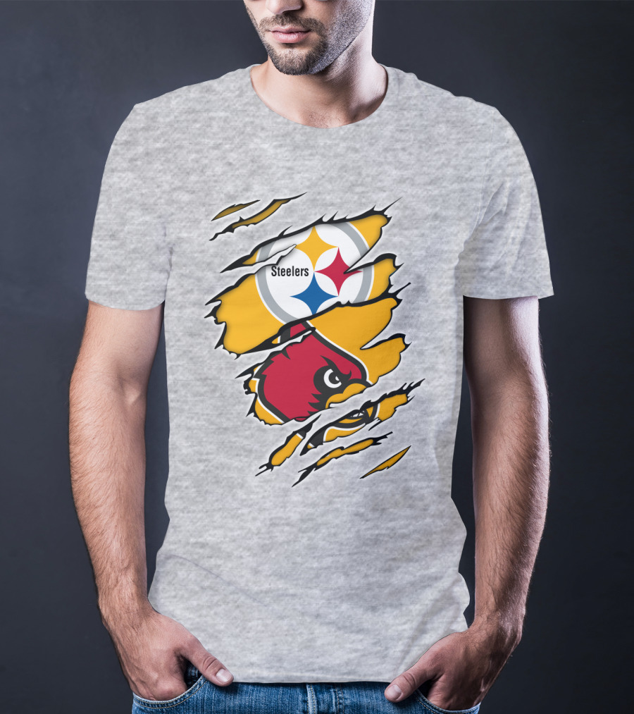Steelers Louisville Cardinals Fan Crossover T-Shirt