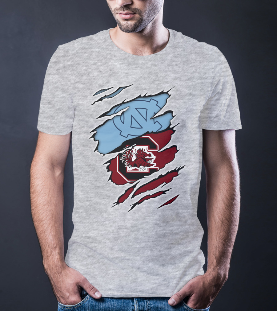 UNC Tar Heels South Carolina Gamecocks Rivalry Claw Marks T-Shirt