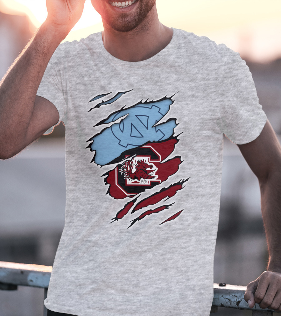 UNC Tar Heels South Carolina Gamecocks Rivalry Claw Marks T-Shirt