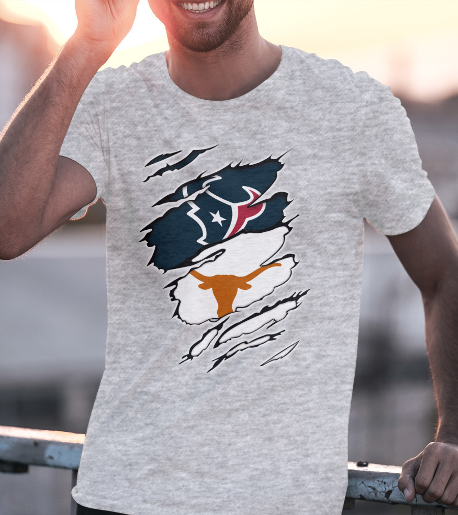 Texans Longhorns Logo Fusion T-Shirt