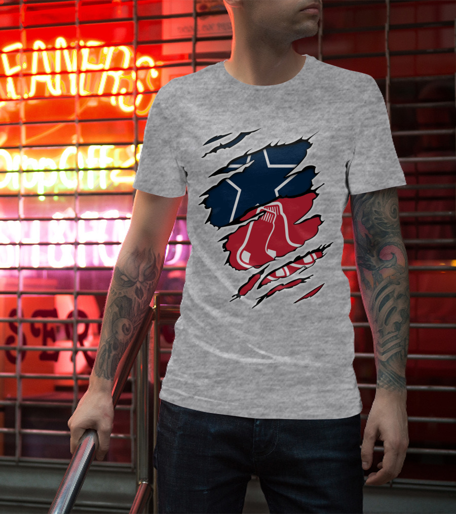 Cowboys Red Sox Logo Mashup T-Shirt