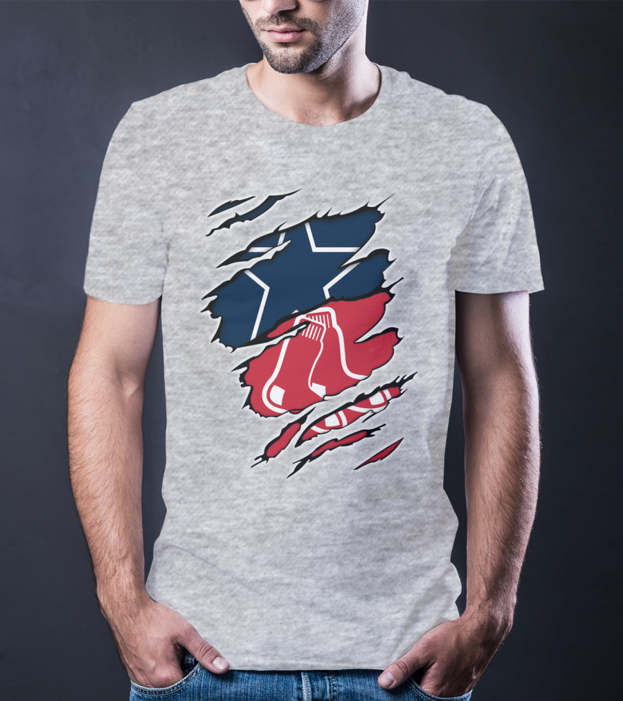 Cowboys Red Sox Logo Mashup T-Shirt