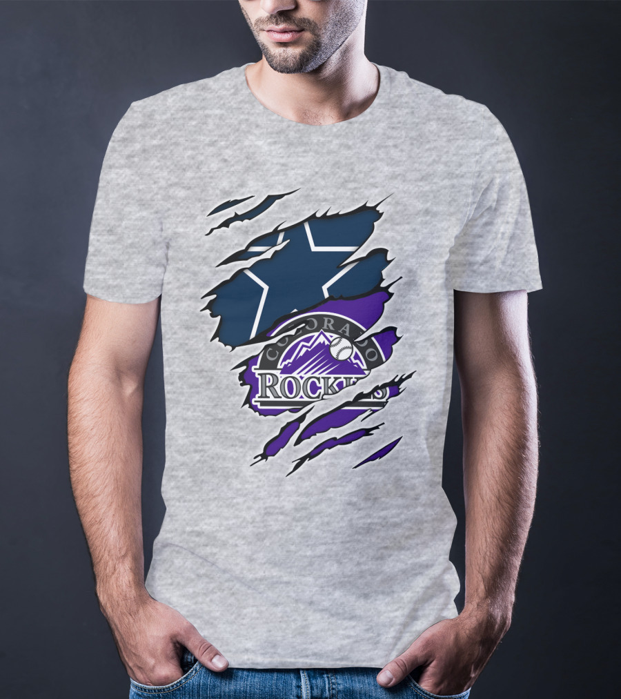Cowboys Star With Colorado Rockies T-Shirt