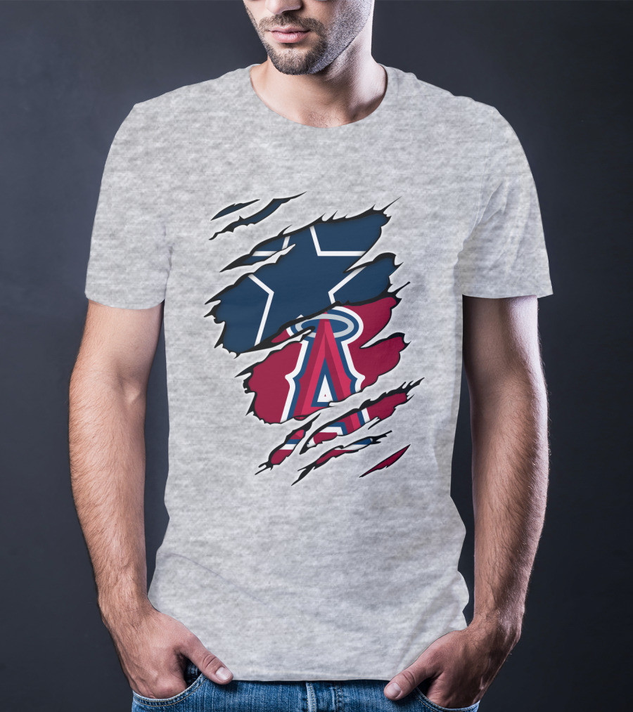 Cowboys Angels Logos Torn T-Shirt