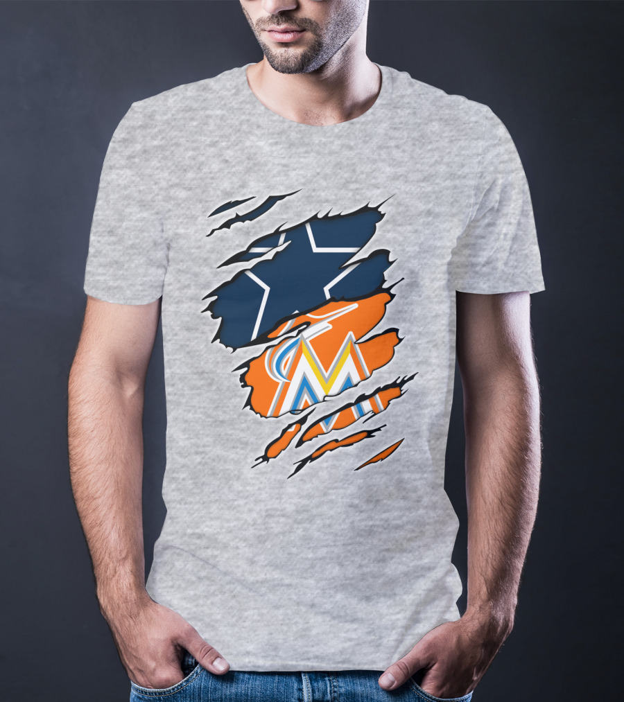 Cowboys Marlins Logo Tear T-Shirt