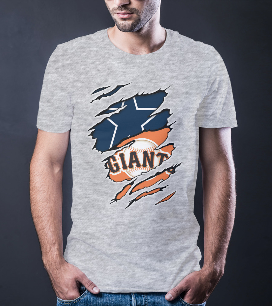Cowboys Star And Giants Baseball Mashup T-Shirt