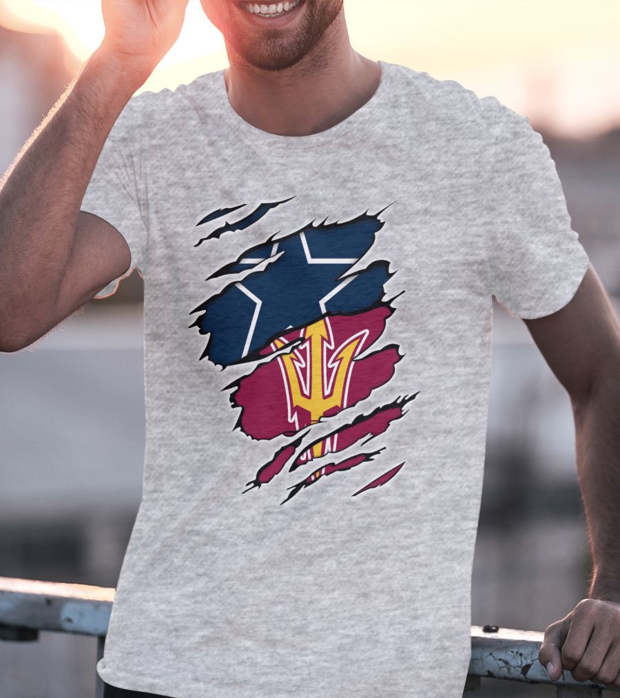 Cowboys Devils Logos Star And Pitchfork T-Shirt
