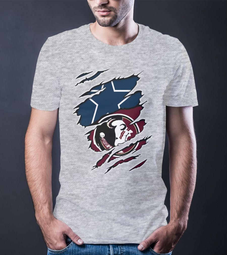 Cowboys Seminoles Star Logo Football Fan Merge T-Shirt