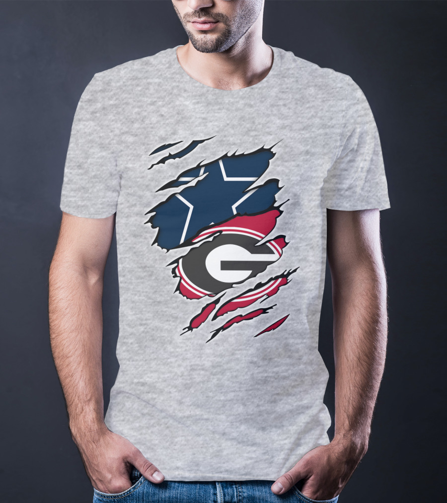 Cowboys Star Georgia Bulldogs G Logo Fusion Rip T-Shirt