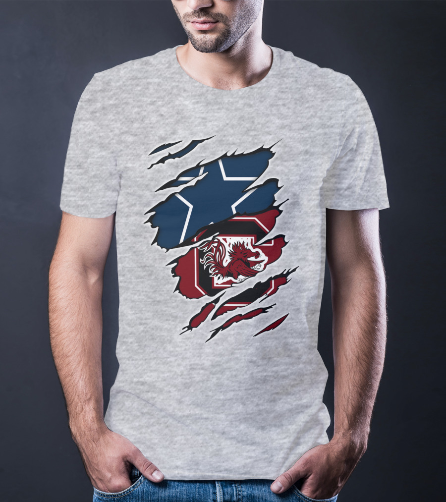 Cowboys Gamecocks Star Logo Mashup T-Shirt