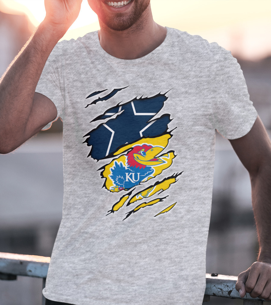 Dallas Cowboys Kansas Jayhawks Unique Blend T-Shirt