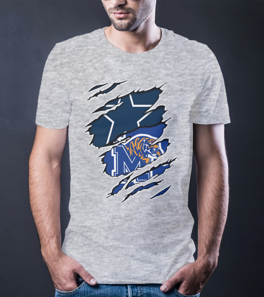 Dallas Cowboys Memphis Tigers Fan Crossover T-Shirt