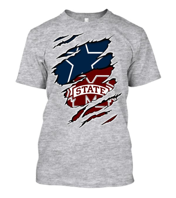 Dallas Stars And Mississippi State Cowboys Combo T-Shirt
