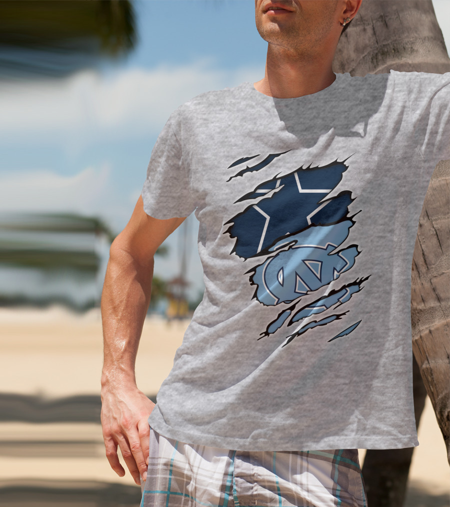 Cowboys Star Tar Heels Logo Dallas Carolina Fans T-Shirt