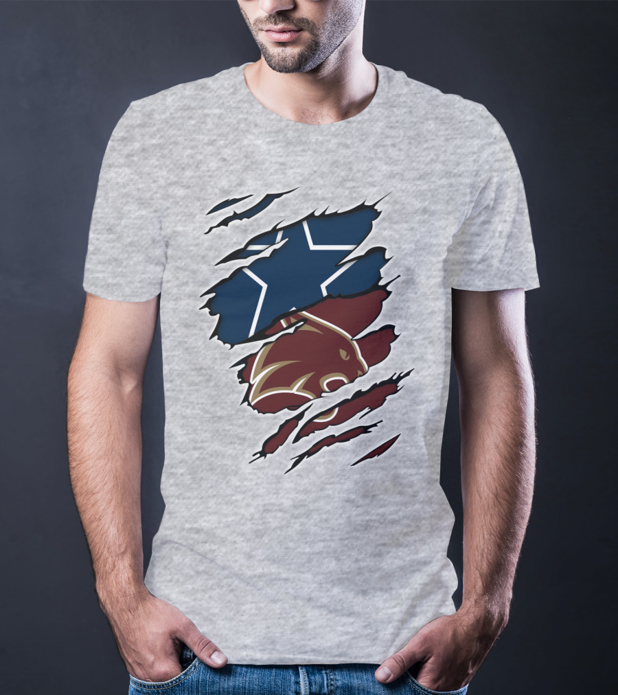 Cowboys Texas States Cowboys Star And Bear Claw Scratch T-Shirt