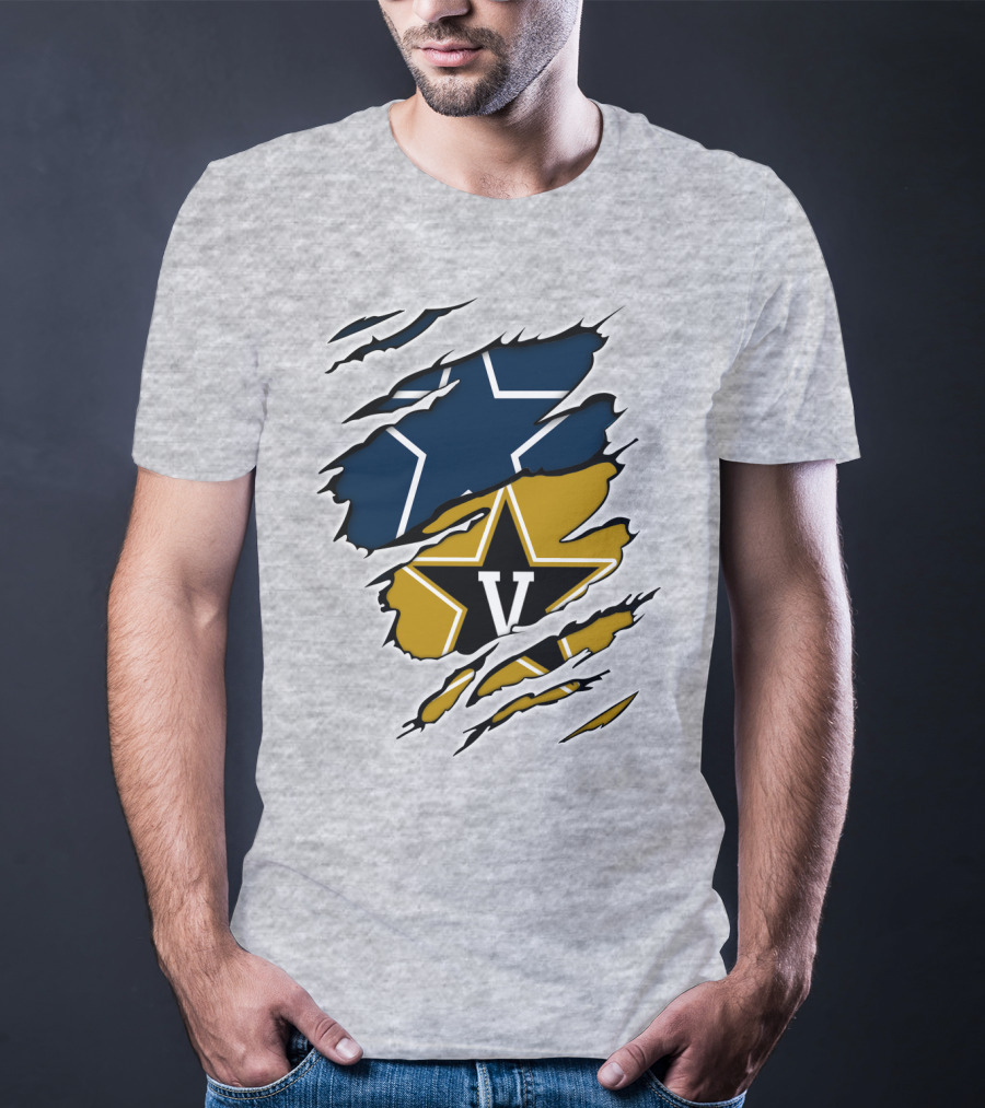 Cowboys Vanderbilt Star Double Logo Tear T-Shirt