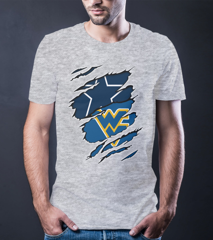 Dallas Cowboys West Virginia Mountaineers Fan Crossover T-Shirt