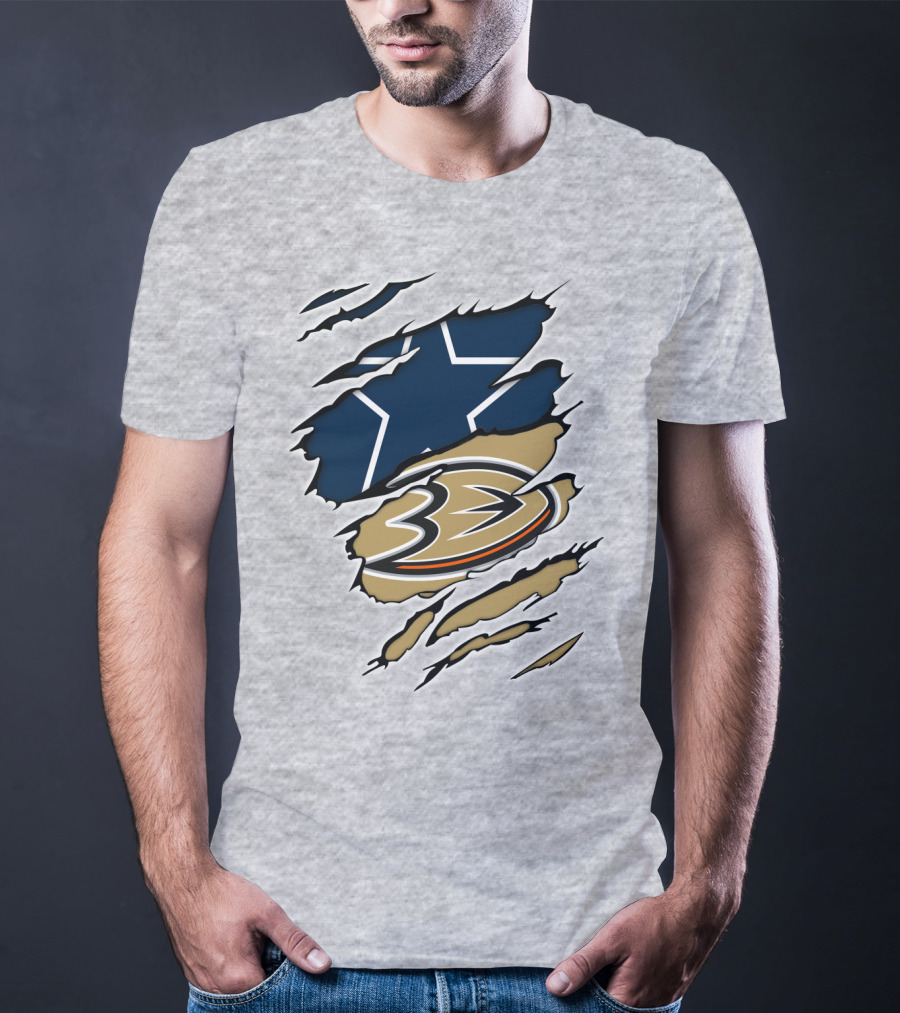 Cowboys Anaheim Ducks Logo Mashup T-Shirt
