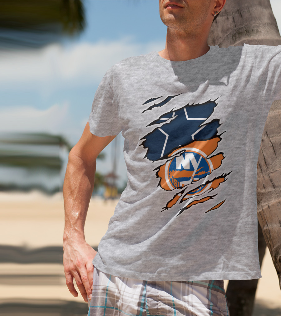 Dallas Cowboys New York Islanders Fan Crossover T-Shirt
