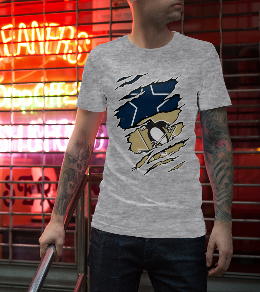 Cowboys Penguins Dallas Pittsburgh Fan T-Shirt