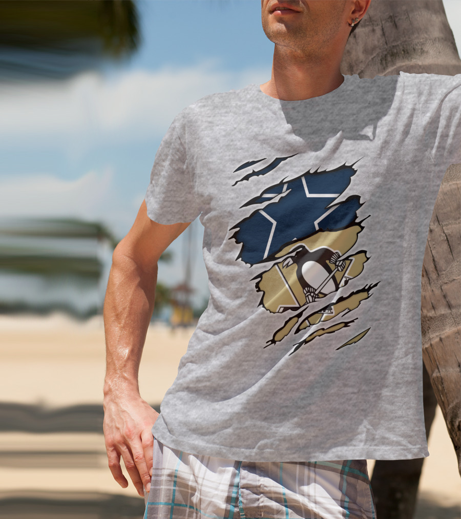 Cowboys Penguins Dallas Pittsburgh Fan T-Shirt