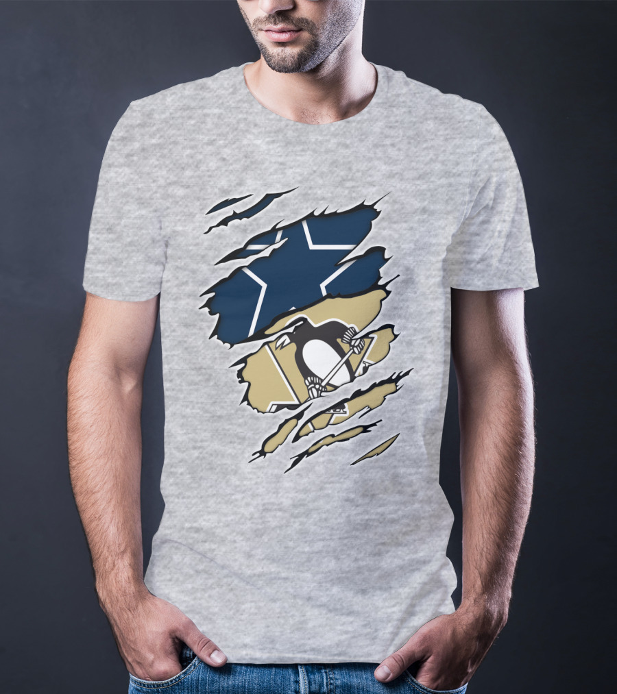 Cowboys Penguins Dallas Pittsburgh Fan T-Shirt