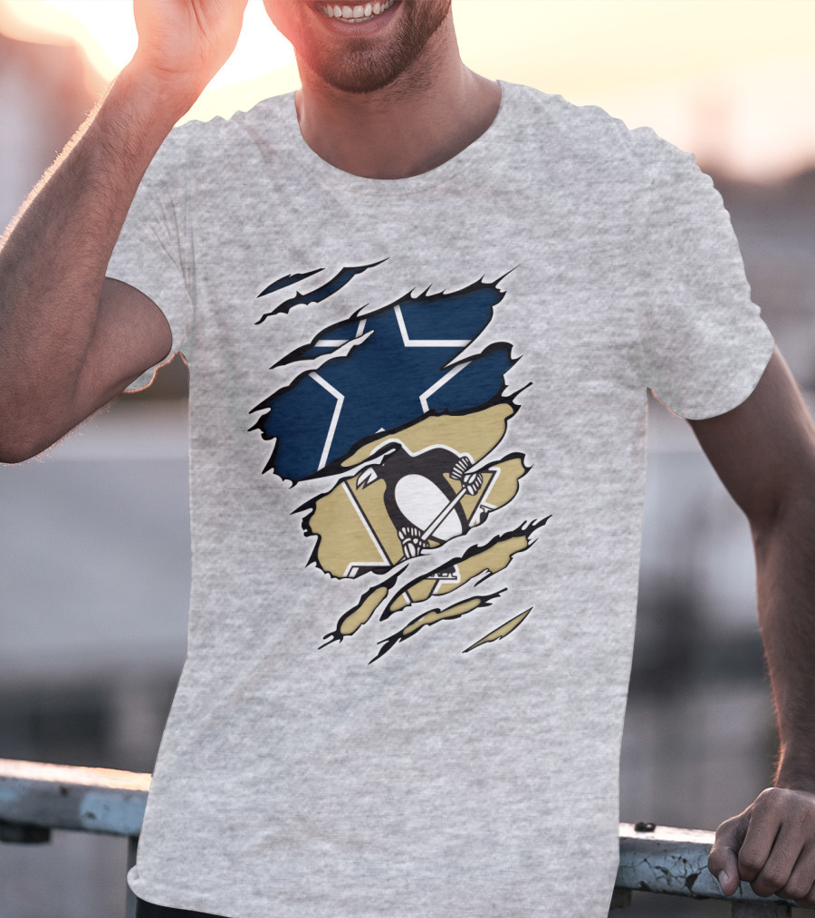 Cowboys Penguins Dallas Pittsburgh Fan T-Shirt