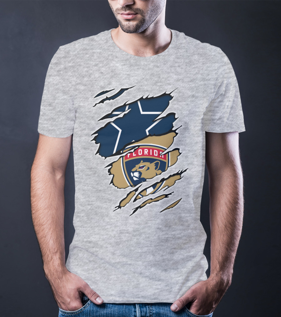Dallas Cowboys Florida Panthers Emblem Fusion T-Shirt