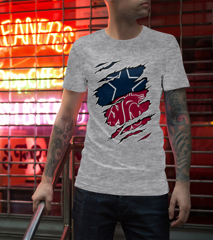 Cowboys Washington State Cougars Star Claw Marks T-Shirt