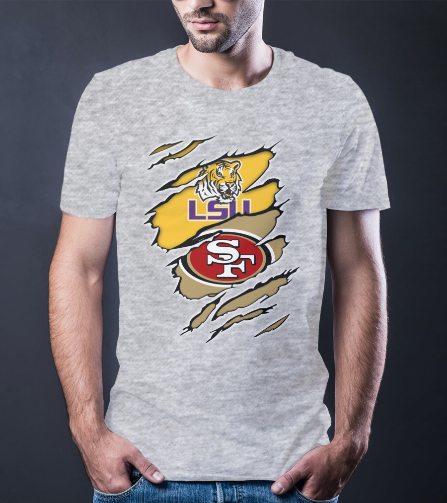 LSU Tigers San Francisco 49ers Ripped T-Shirt