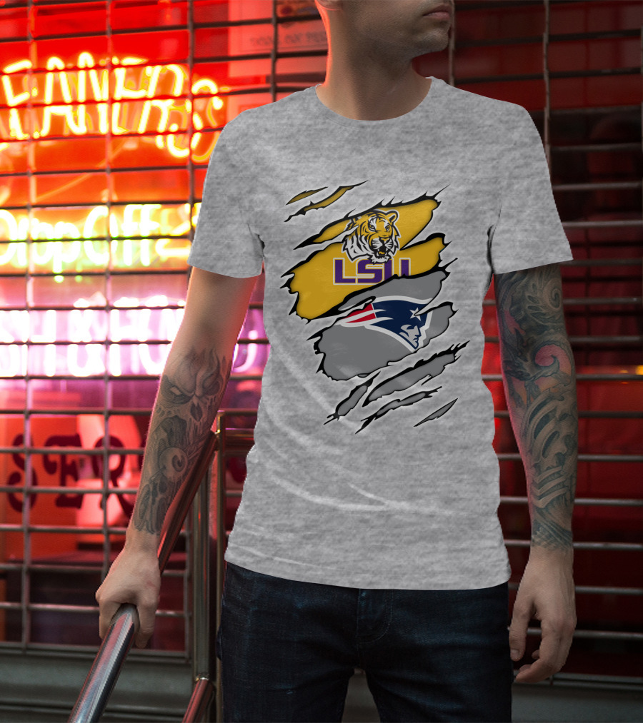 LSU Tigers Patriots Crossover Claw Marks T-Shirt