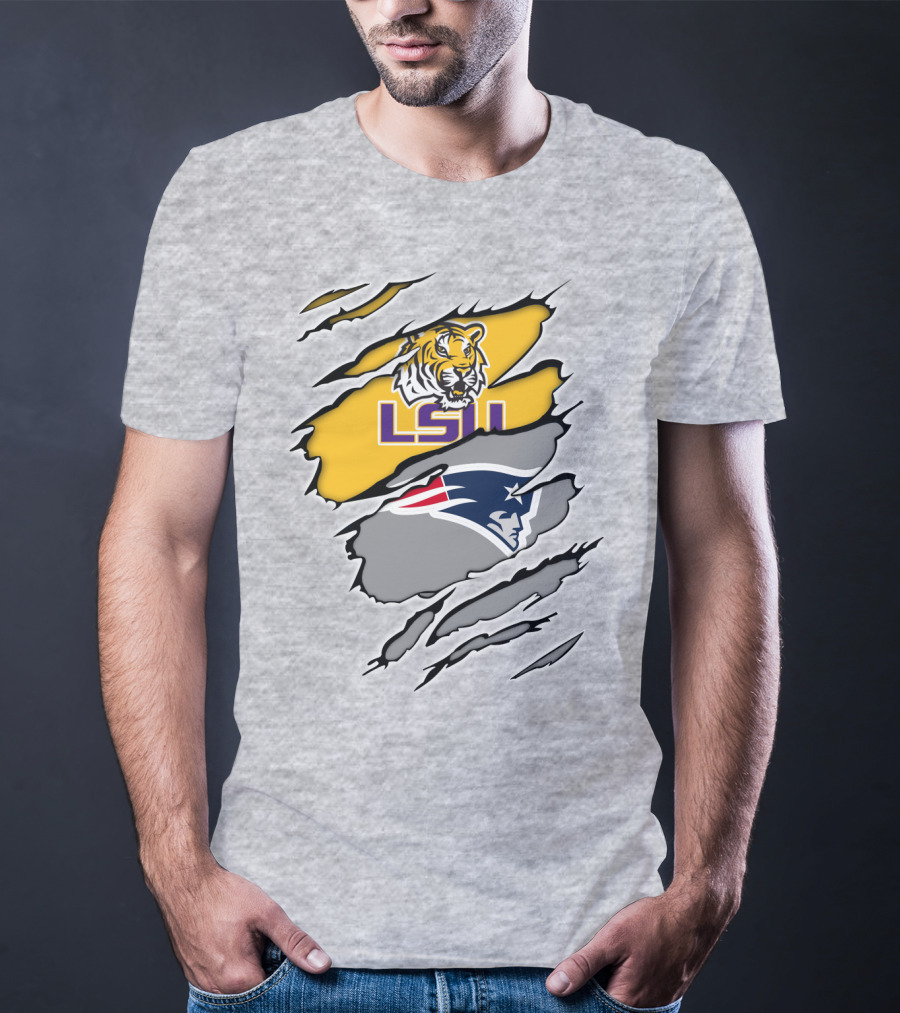 LSU Tigers Patriots Crossover Claw Marks T-Shirt