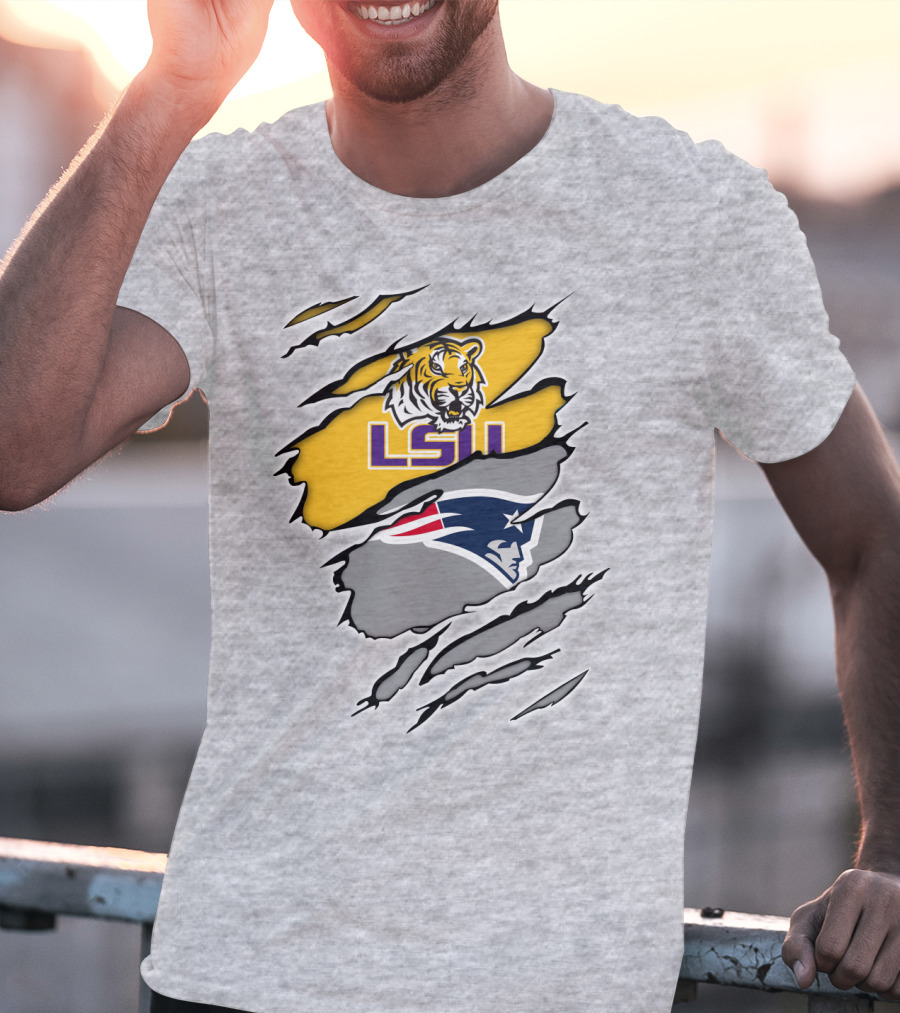 LSU Tigers Patriots Crossover Claw Marks T-Shirt
