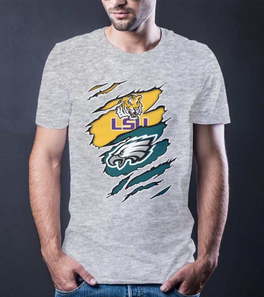 LSU Eagles Tiger And Eagle Scratch T-Shirt