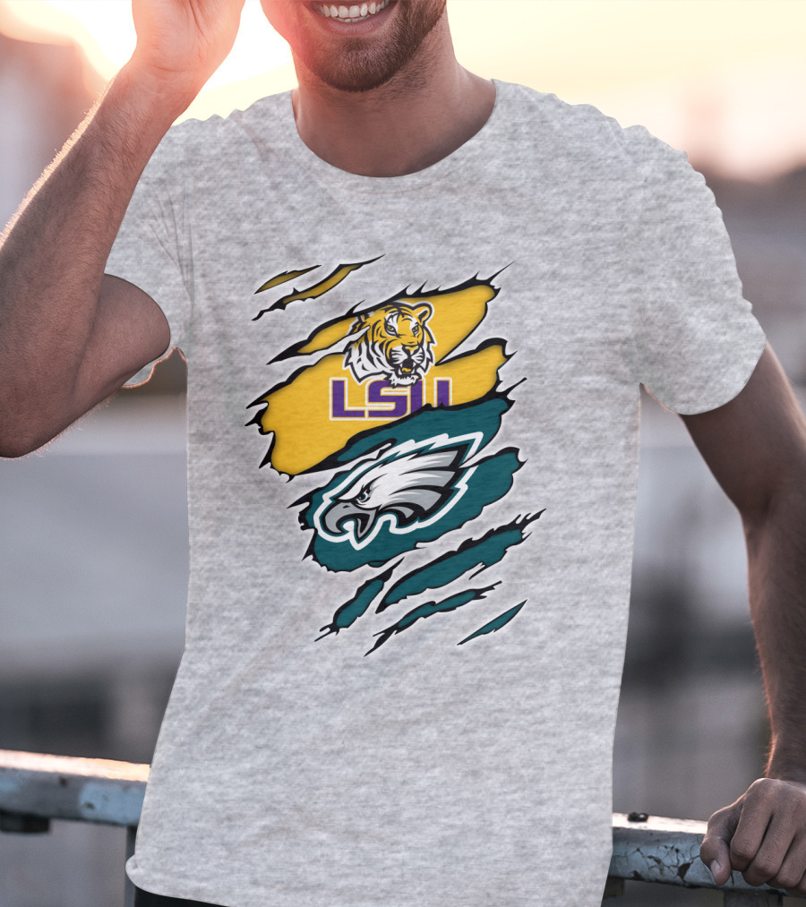 LSU Eagles Tiger And Eagle Scratch T-Shirt
