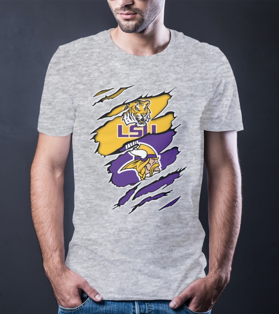 LSU Tigers Vikings Ripped T-Shirt