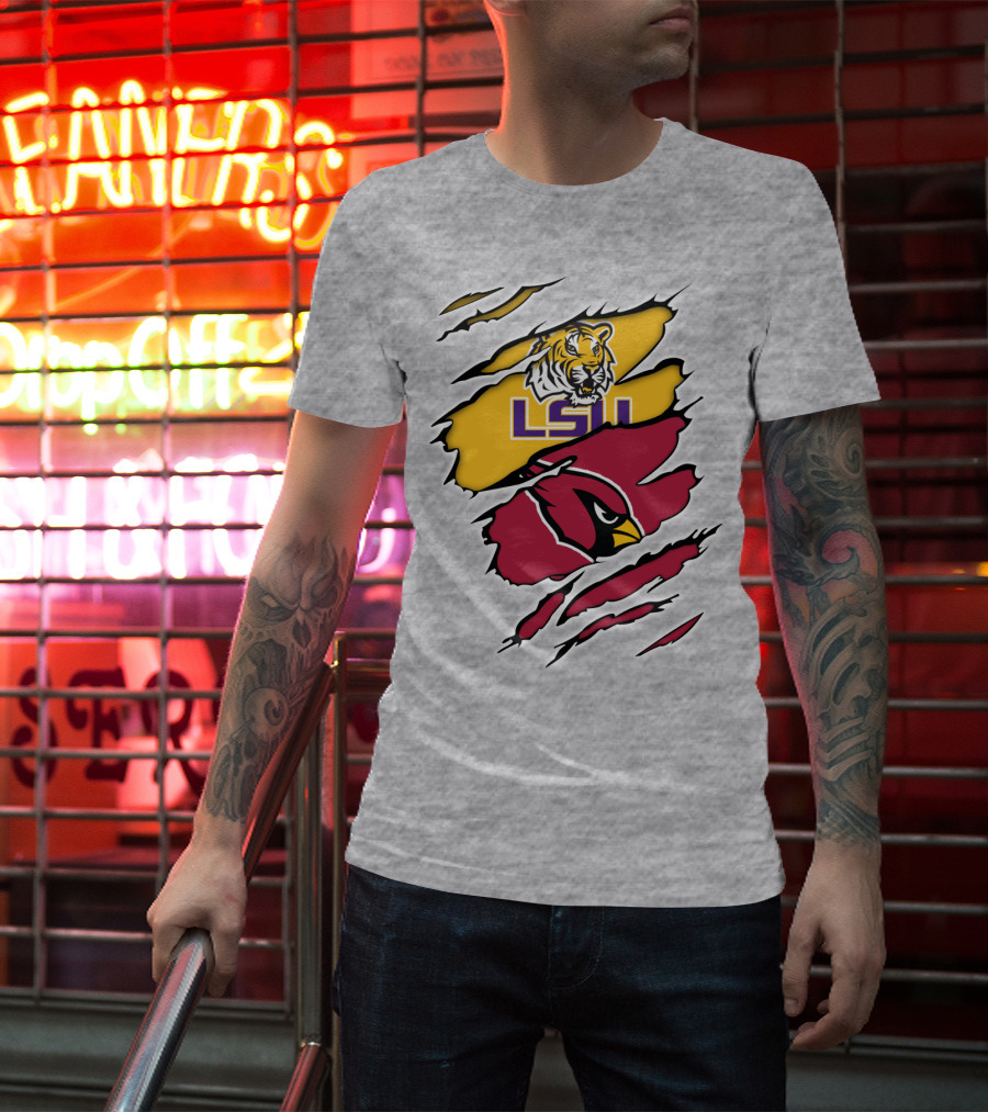 LSU Tigers Cardinals Claw Marks T-Shirt