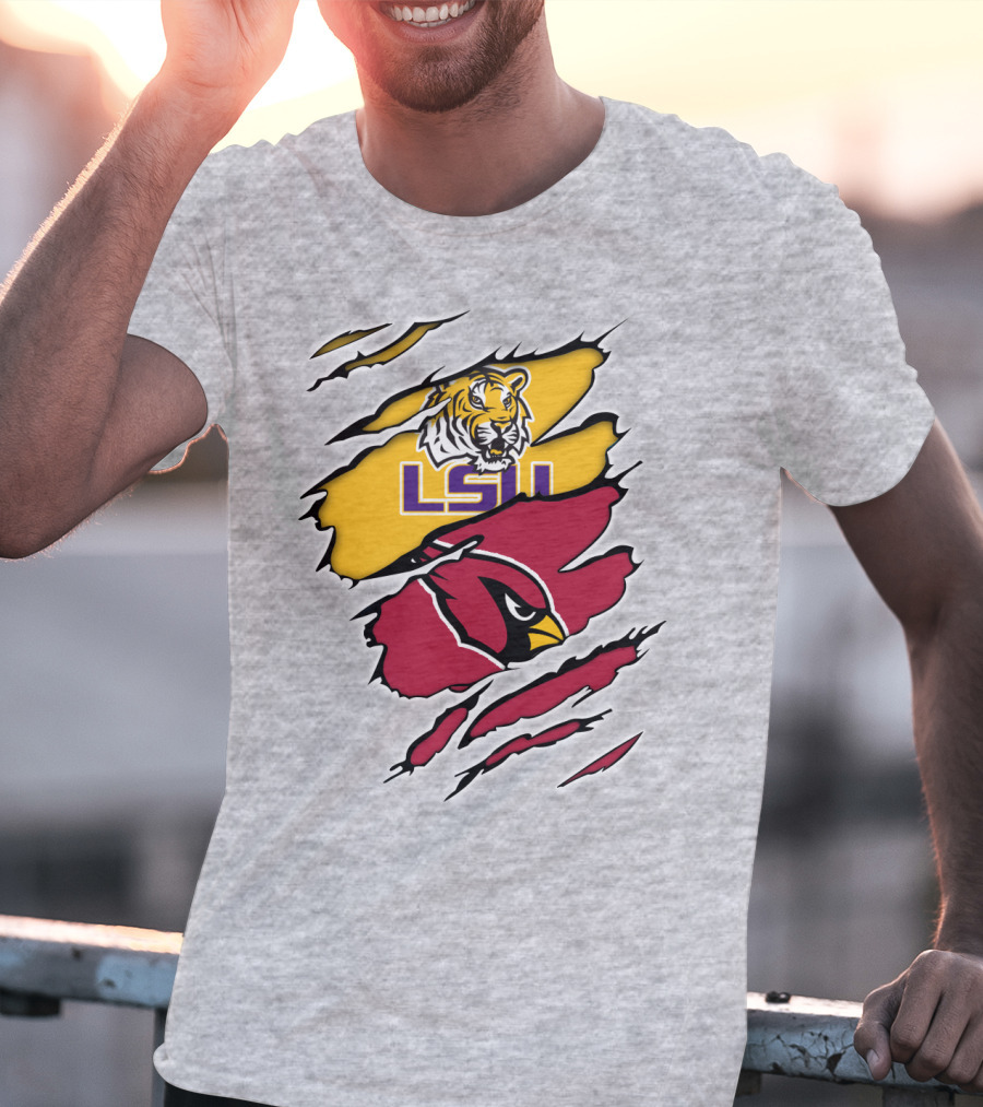 LSU Tigers Cardinals Claw Marks T-Shirt