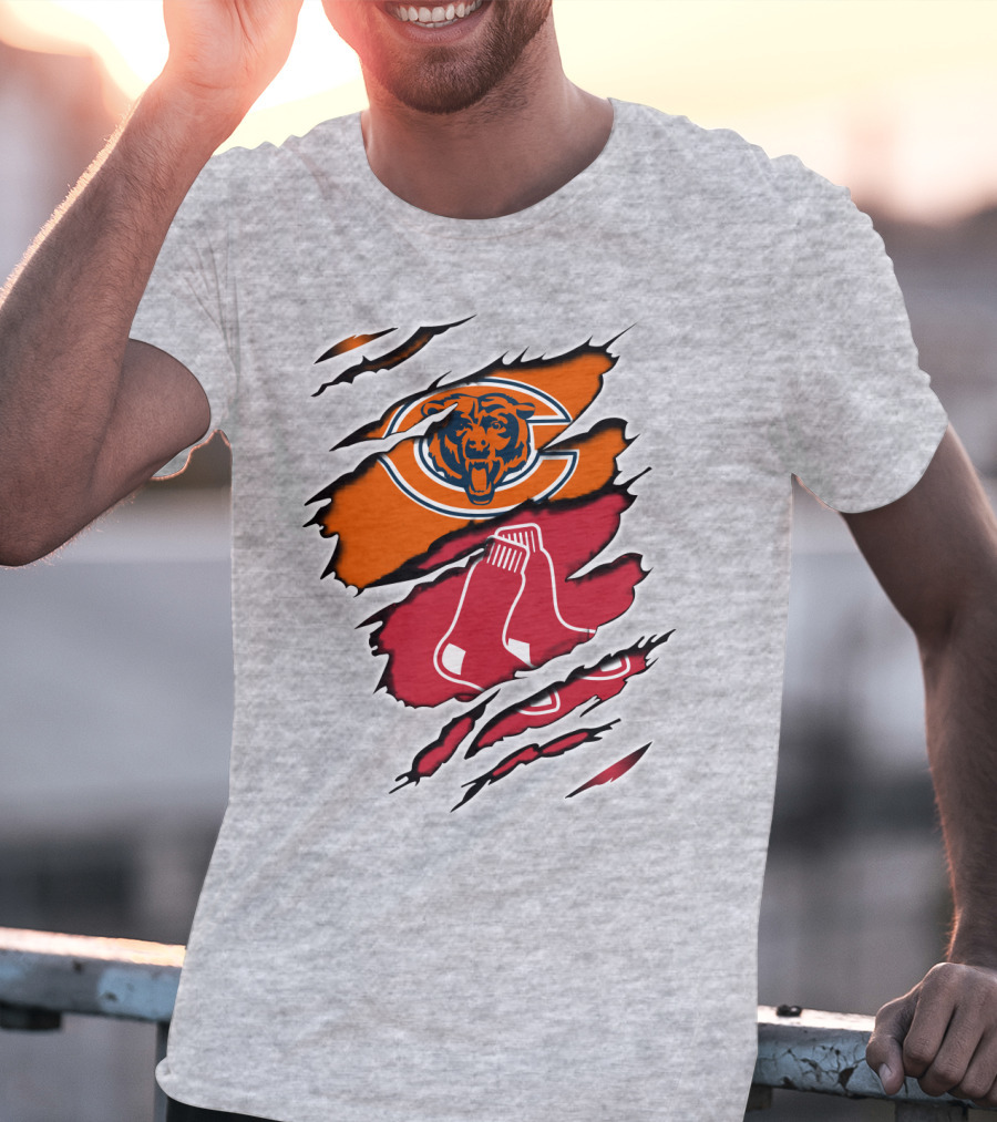 Bears Redsox Chicago Boston Sports Fusion T-Shirt