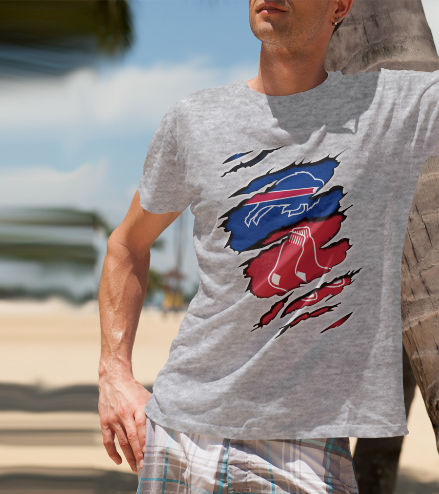 Bills Red Sox Buffalo New England Fan Gear T-Shirt