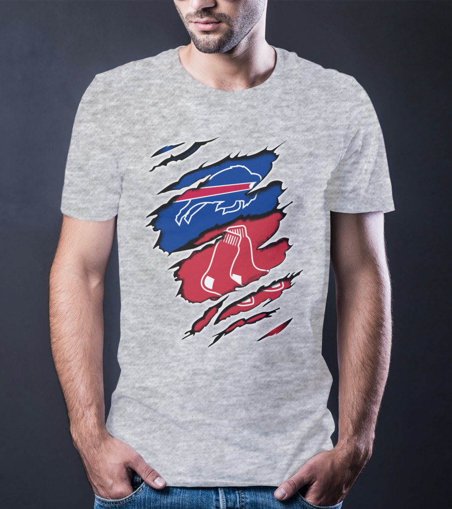 Bills Red Sox Buffalo New England Fan Gear T-Shirt