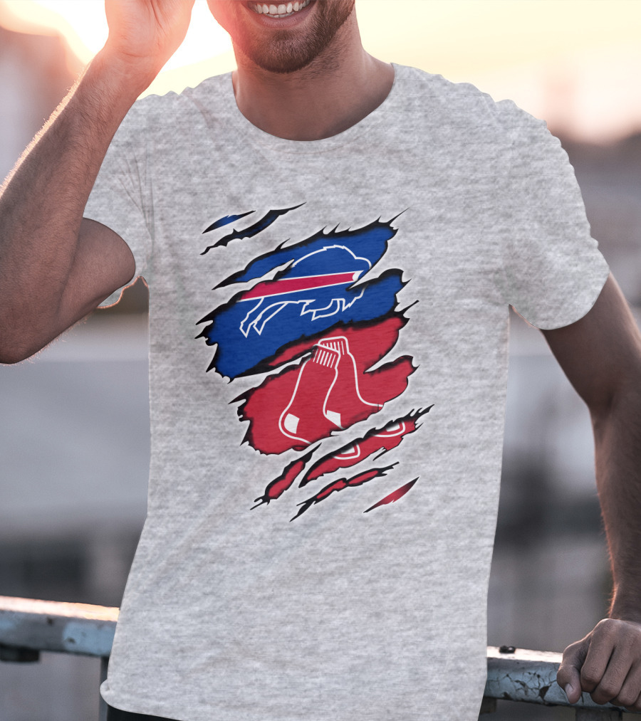 Bills Red Sox Buffalo New England Fan Gear T-Shirt
