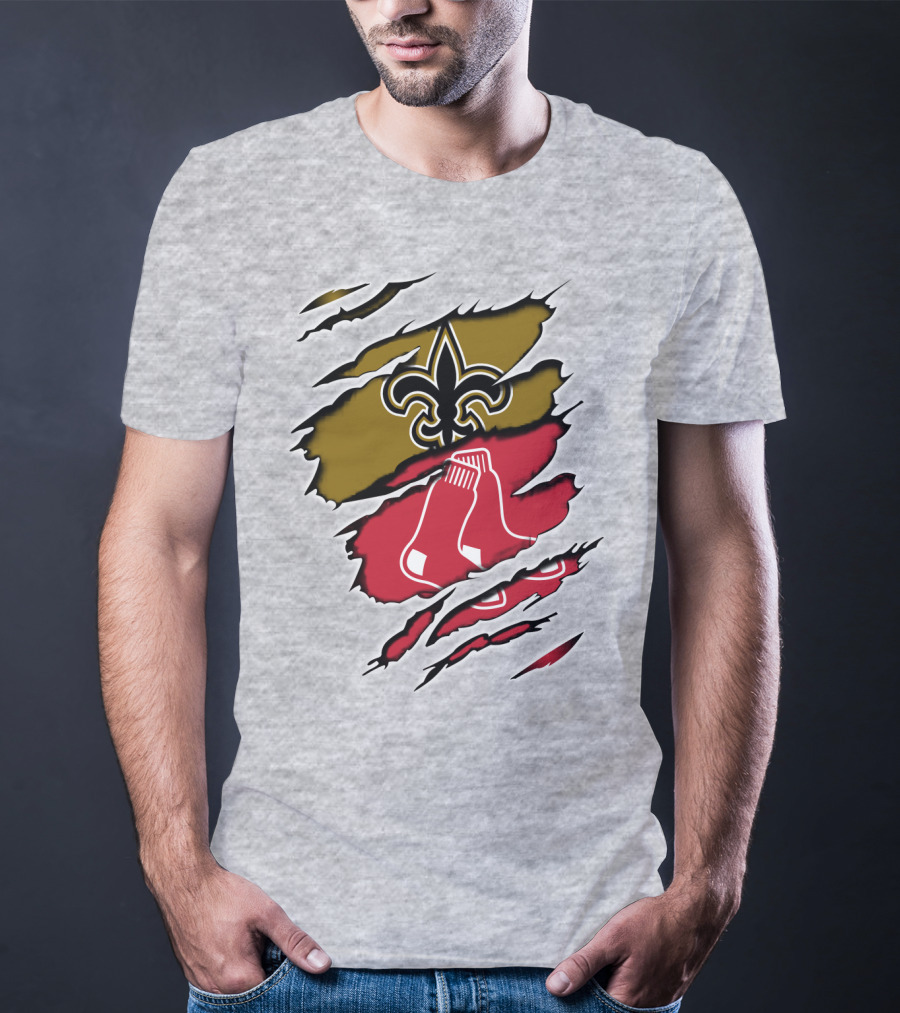 Saints Redsox Fleur-de-Lis And Red Socks Inspired T-Shirt