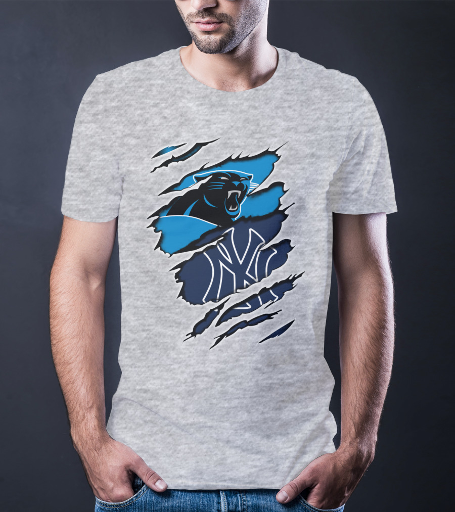 Panthers Yankees Claw Scratch Sports Fusion T-Shirt