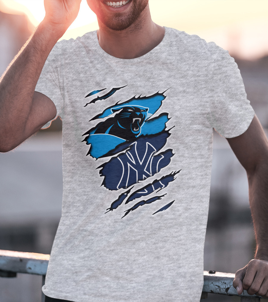 Panthers Yankees Claw Scratch Sports Fusion T-Shirt
