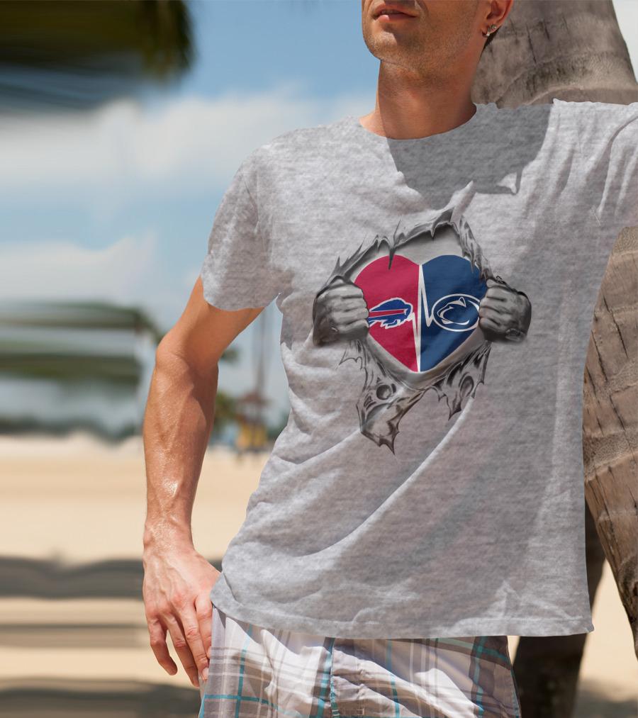Buffalo Bills Penn State Heartbeat Pullover T-Shirt