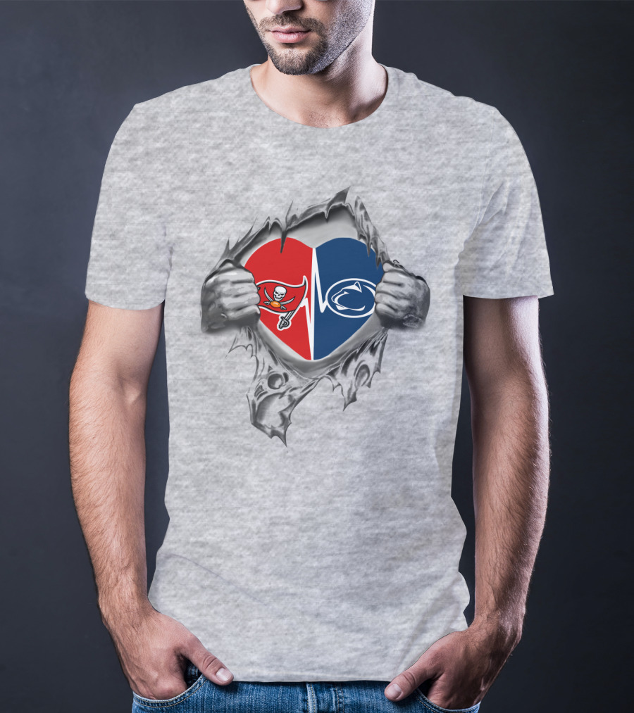 Buccaneers Penn State Heartbeat Logo Mashup T-Shirt