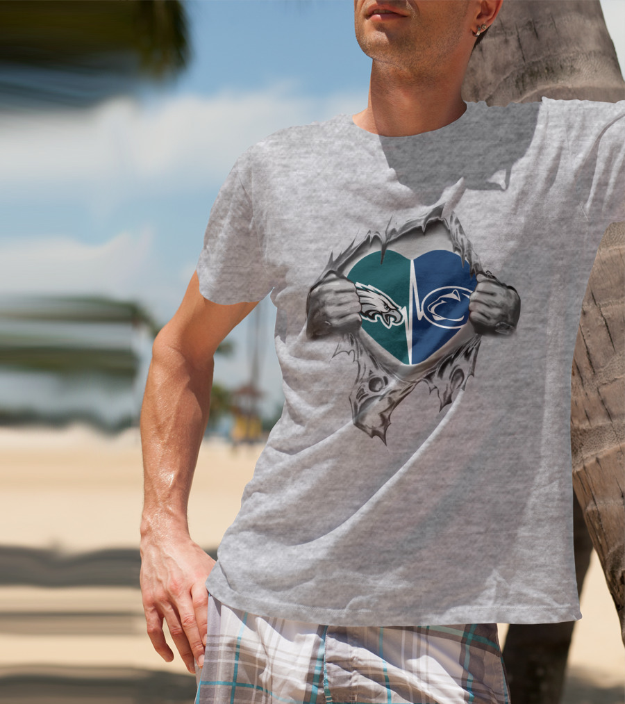 Philadelphia Eagles Penn State Nittany Lions Heart T-Shirt