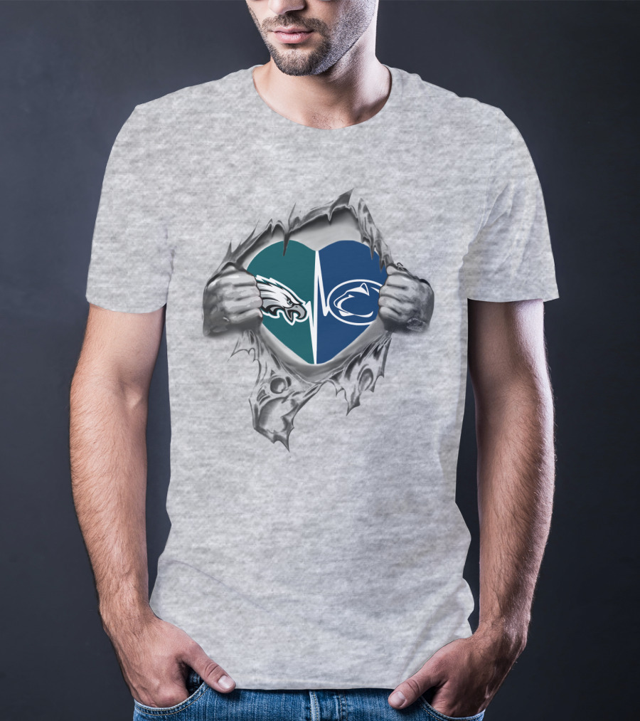 Philadelphia Eagles Penn State Nittany Lions Heart T-Shirt
